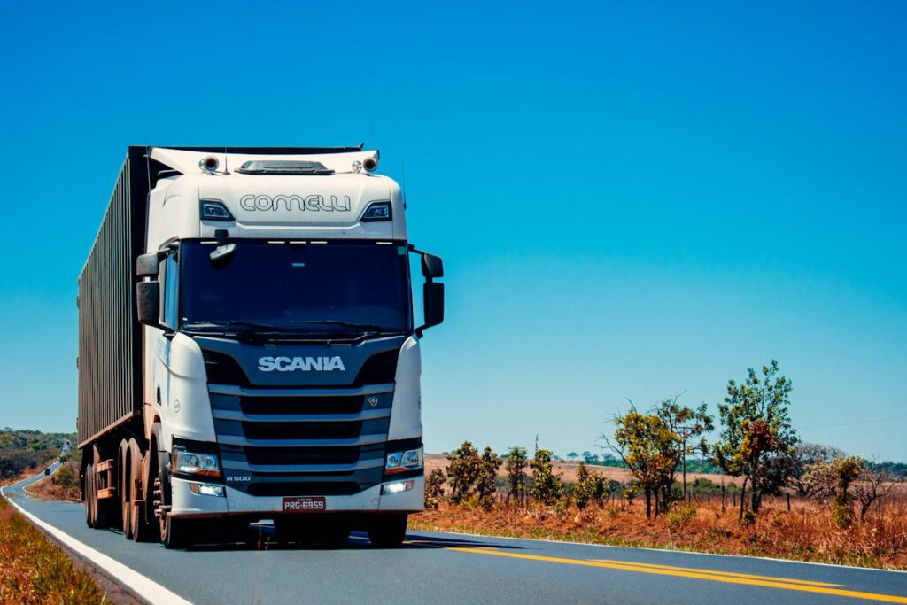 Freight truck on the highway